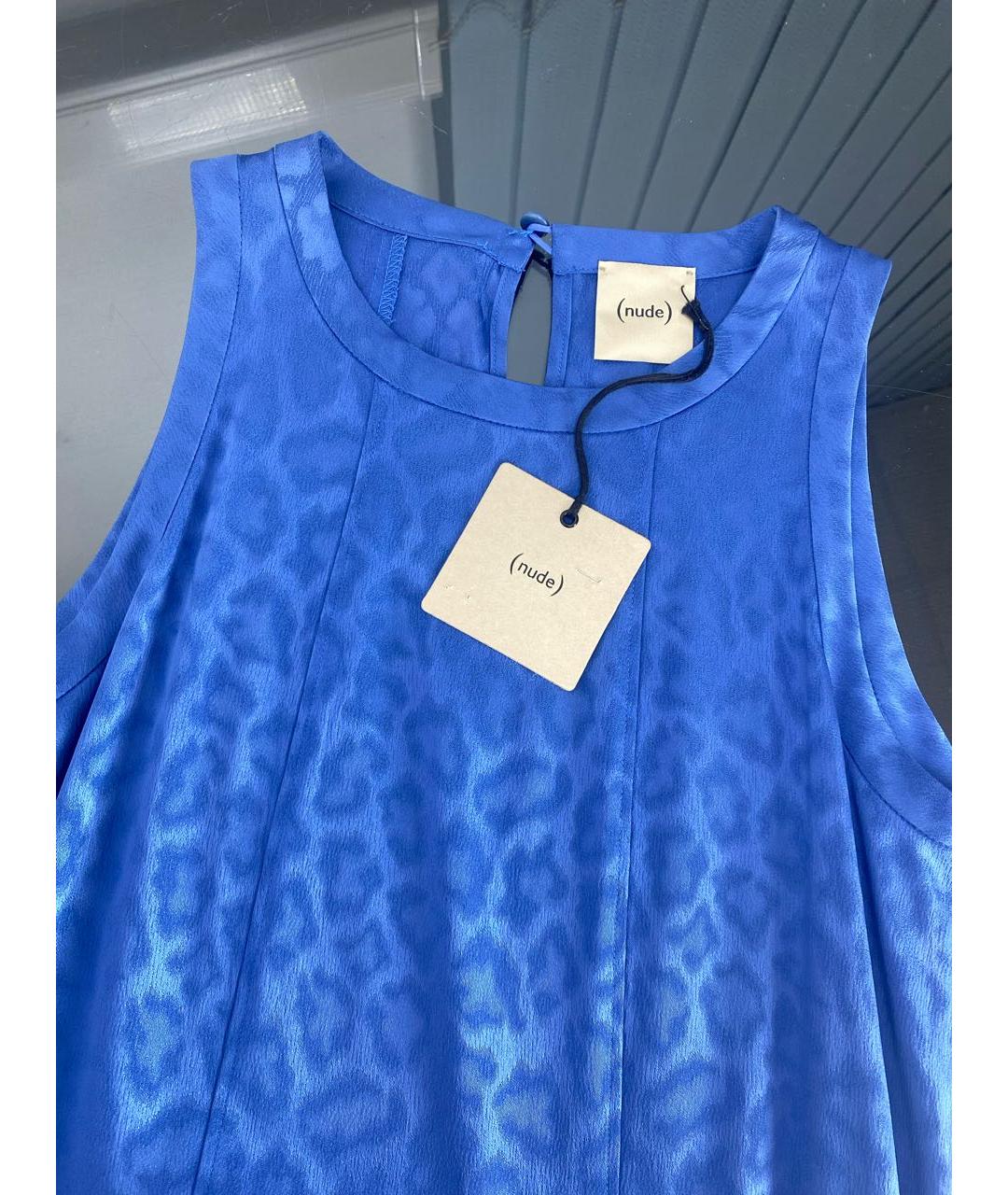 NUDE Синее ацетатное повседневное платье, фото 3