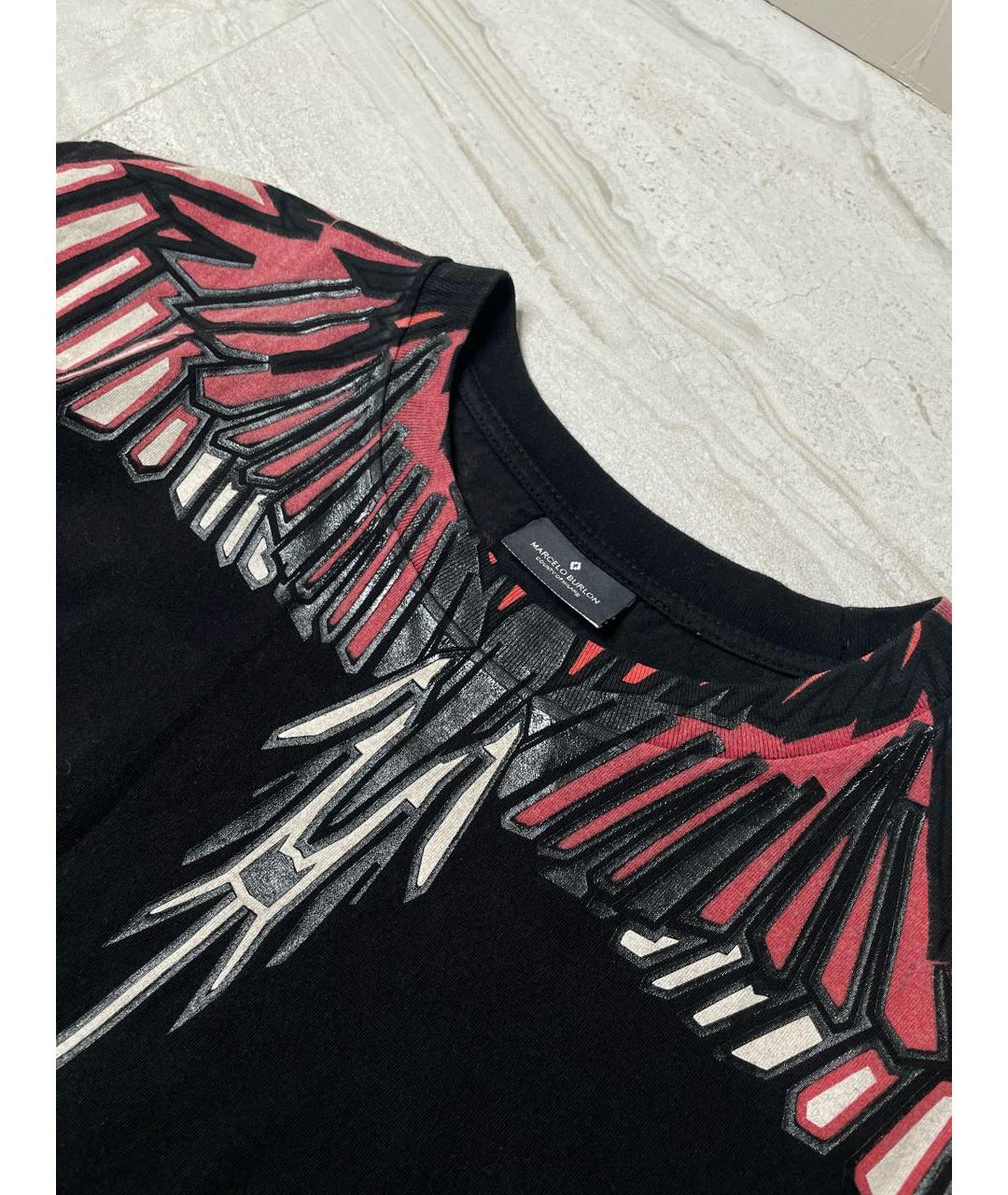 MARCELO BURLON Черная хлопковая футболка, фото 3