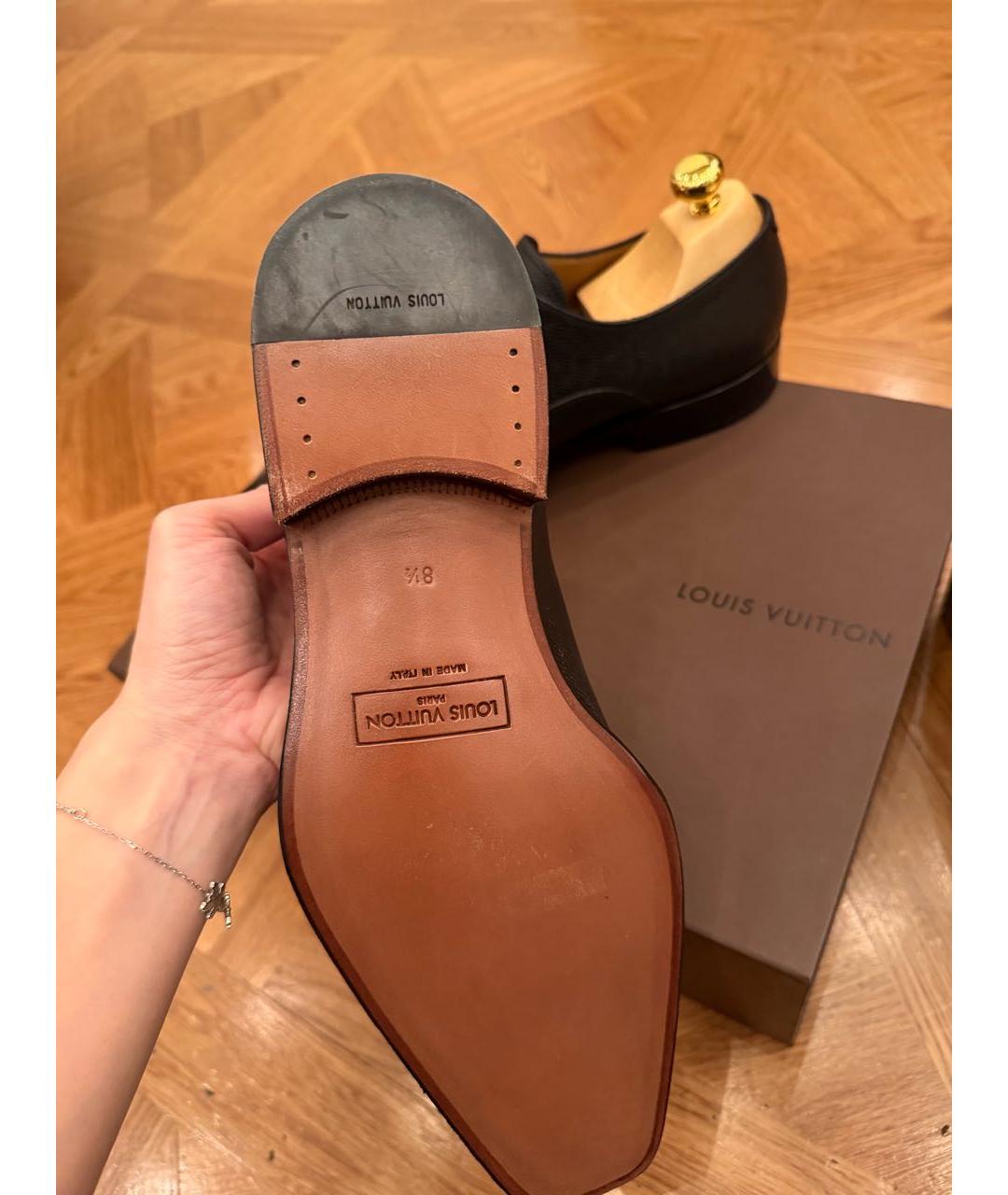 LOUIS VUITTON Черные кожаные туфли, фото 6