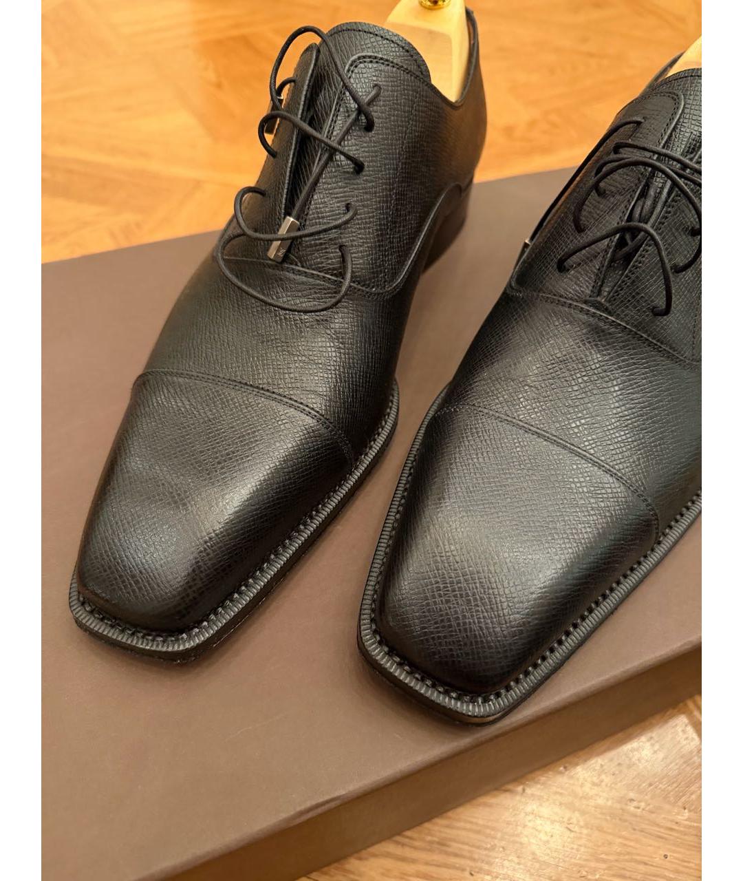 LOUIS VUITTON Черные кожаные туфли, фото 3