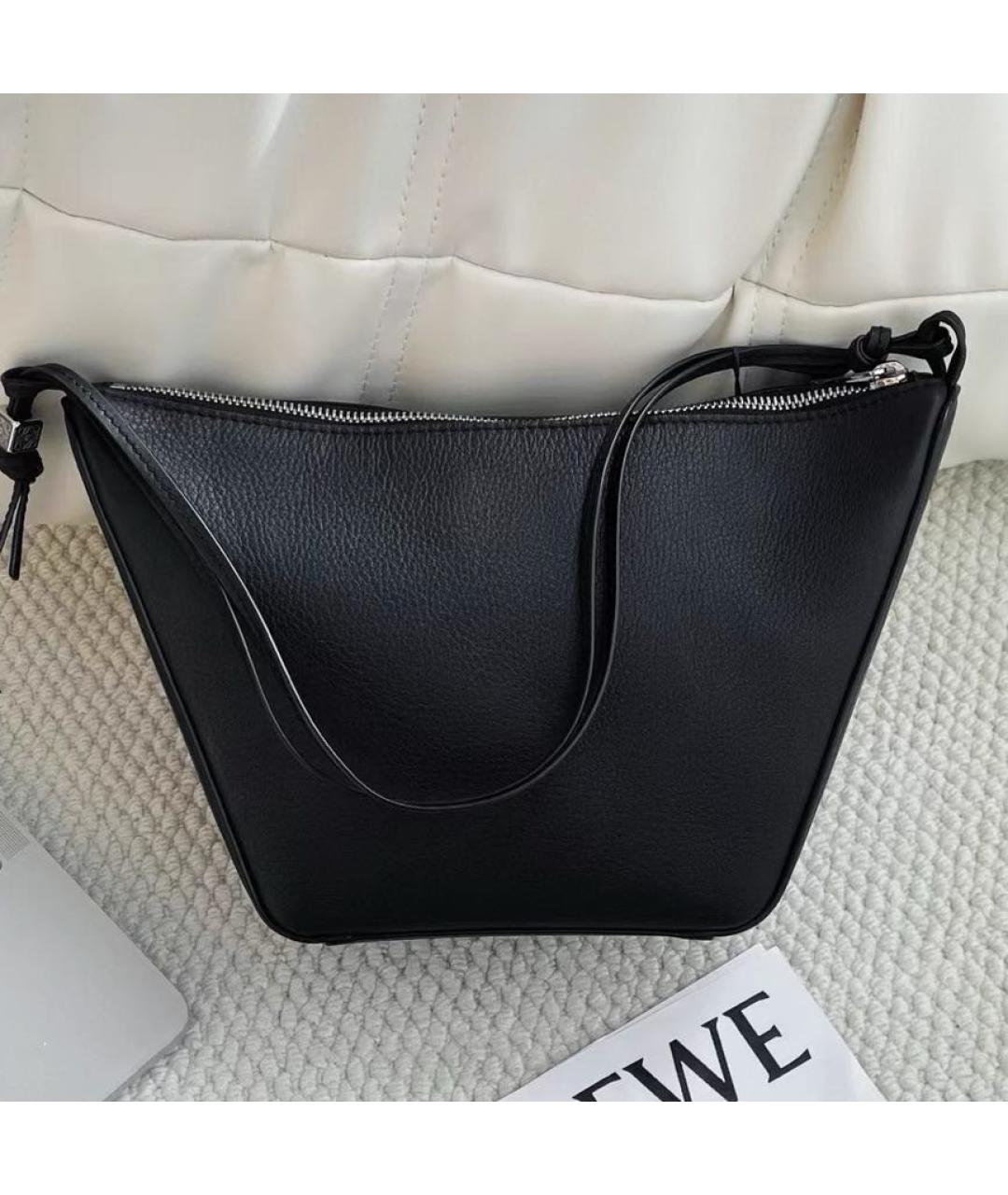 LOEWE Черная кожаная сумка тоут, фото 2