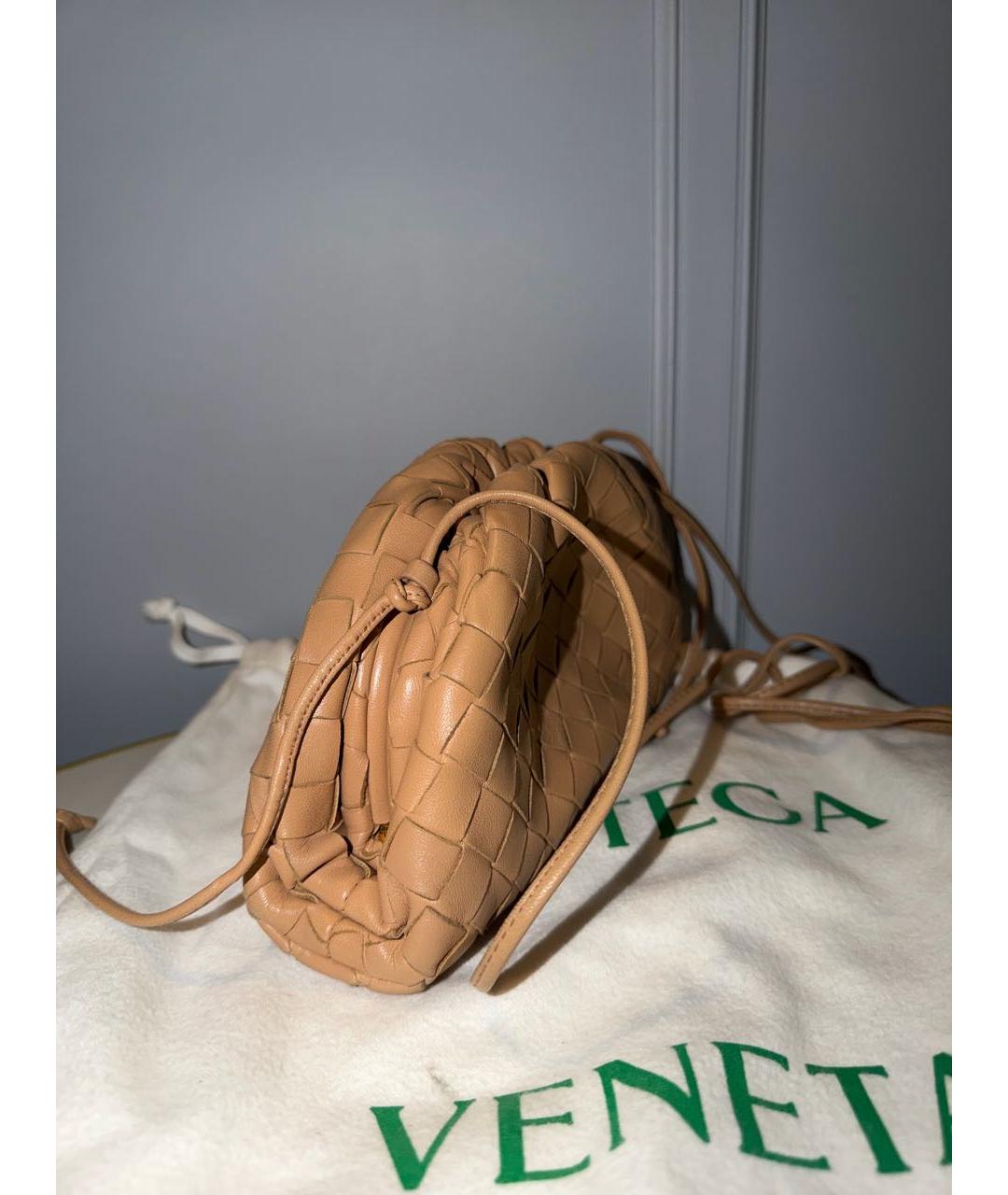 BOTTEGA VENETA Бежевая кожаная сумка через плечо, фото 2