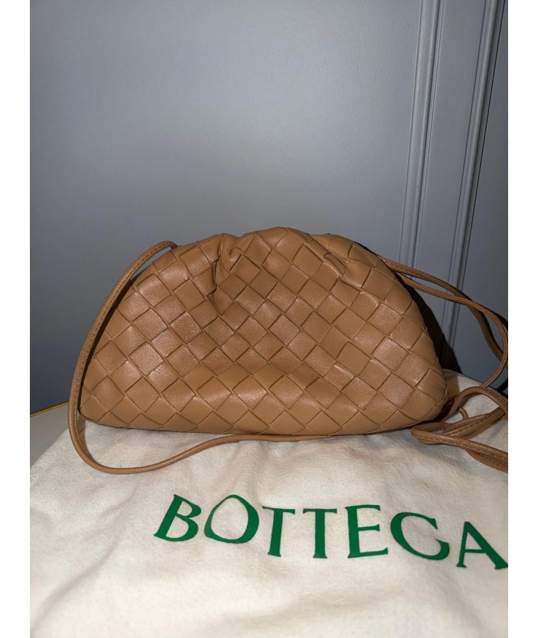 BOTTEGA VENETA Бежевая кожаная сумка через плечо, фото 5