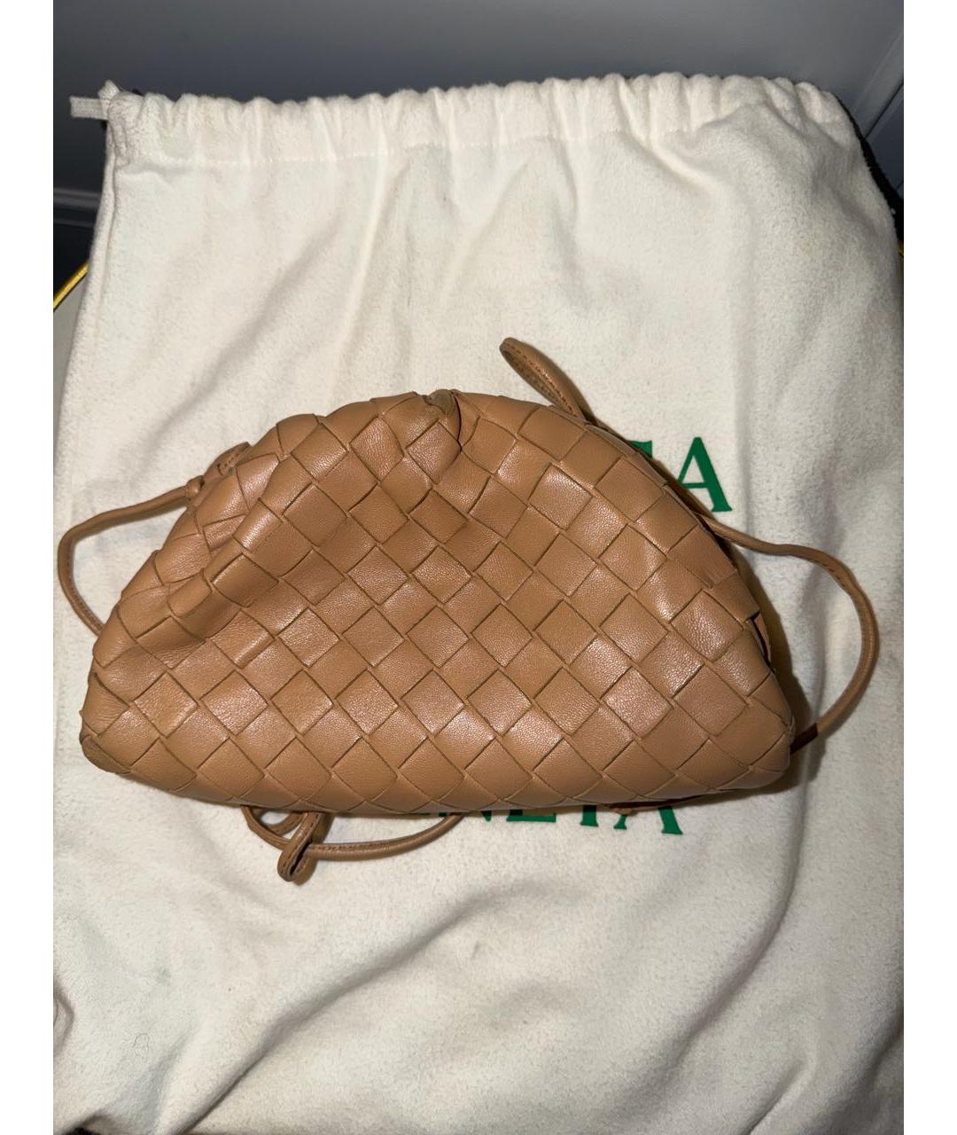 BOTTEGA VENETA Бежевая кожаная сумка через плечо, фото 3