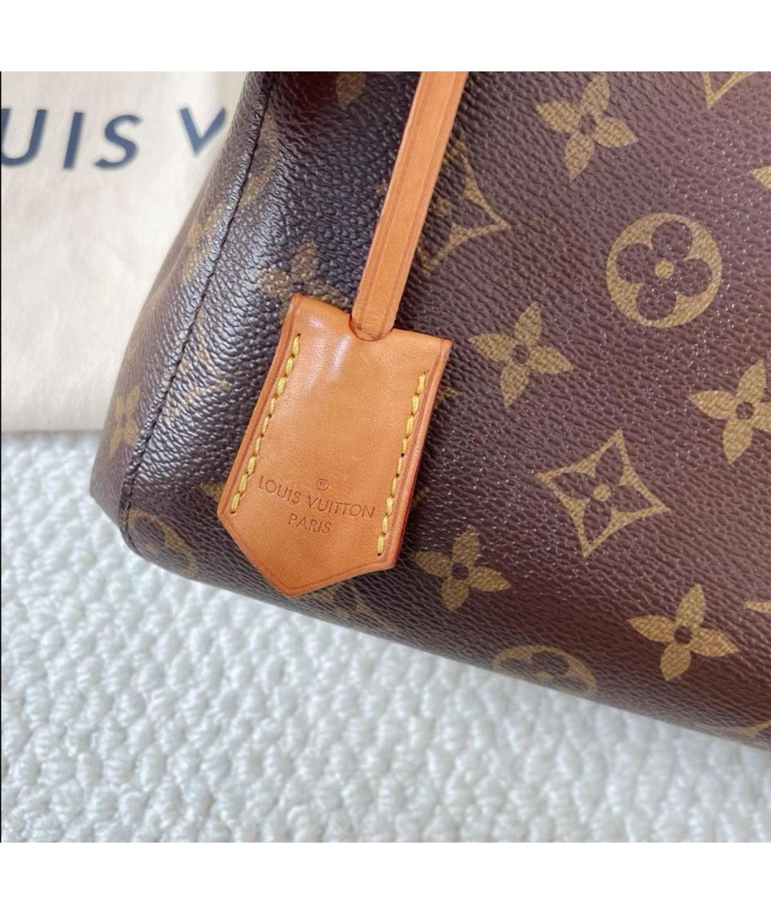 LOUIS VUITTON Коричневая кожаная сумка с короткими ручками, фото 2