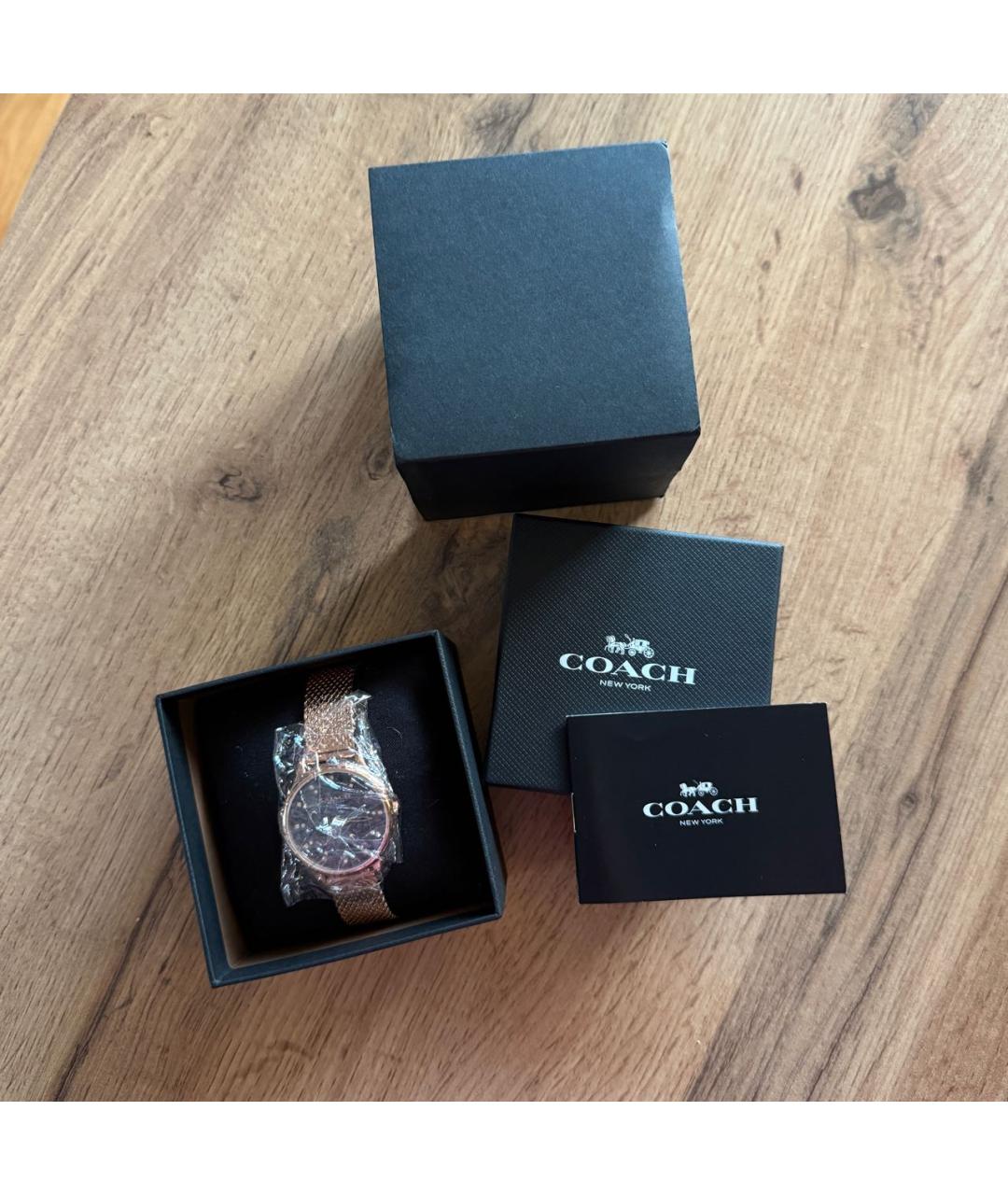 COACH Золотые часы, фото 4