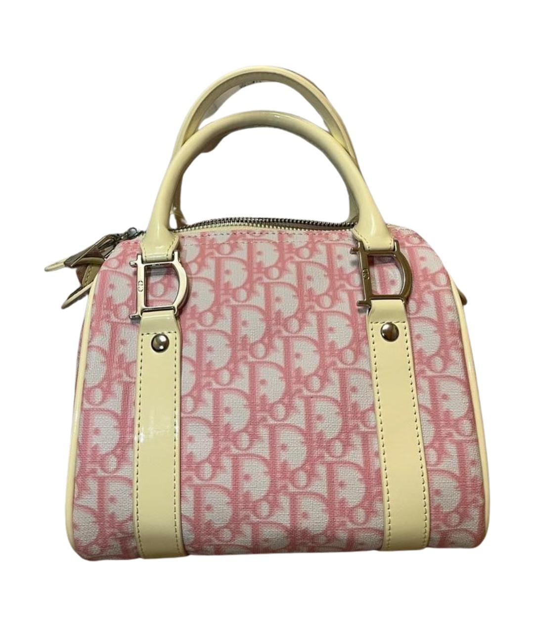 CHRISTIAN DIOR Розовая тканевая сумка с короткими ручками, фото 1