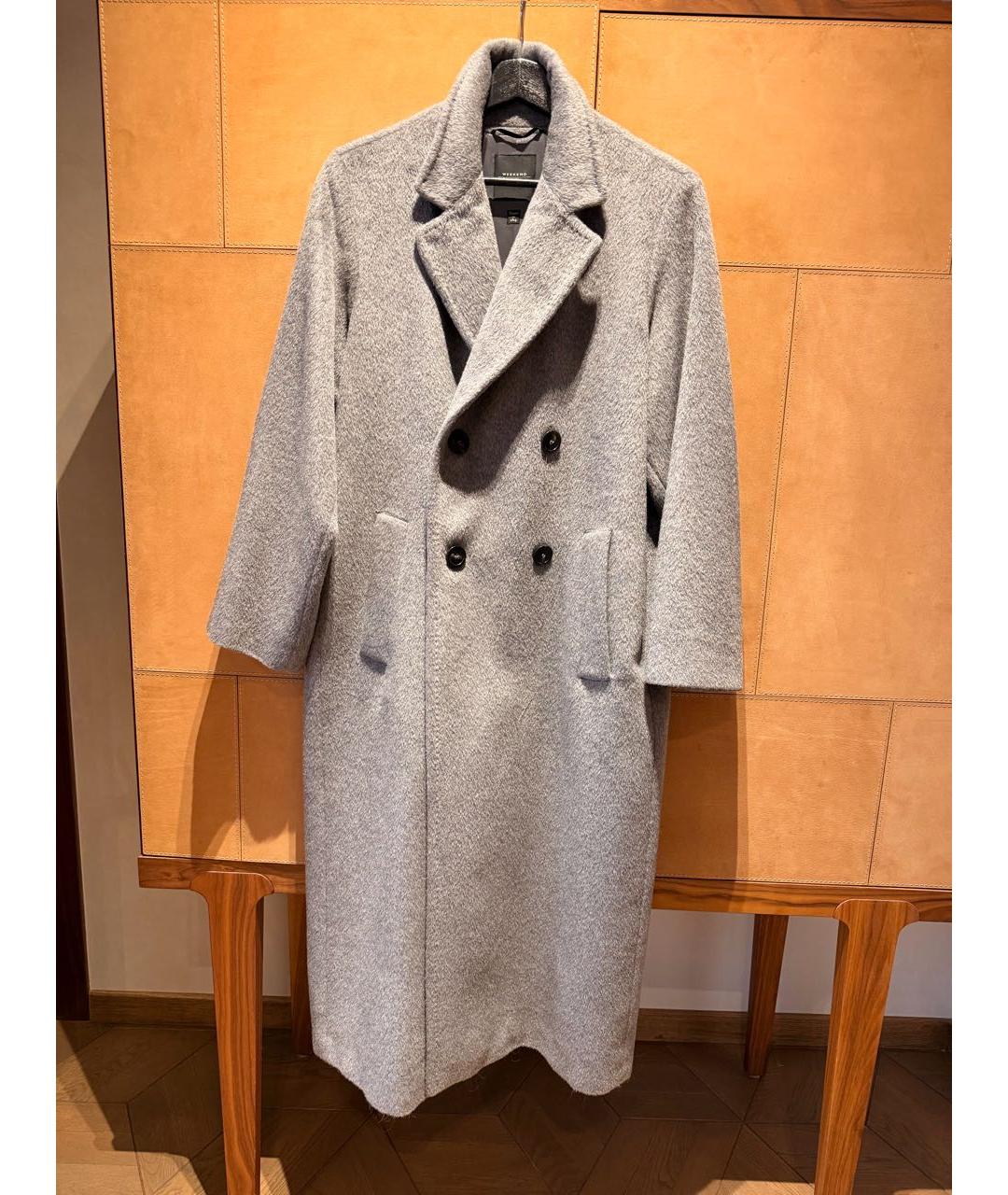 WEEKEND MAX MARA Серое шерстяное пальто, фото 9