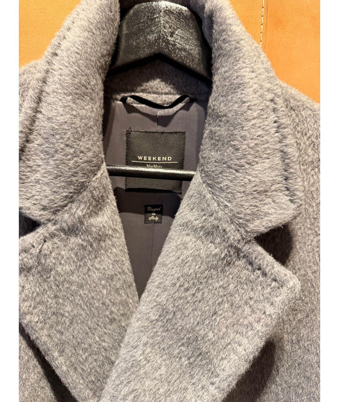 WEEKEND MAX MARA Серое шерстяное пальто, фото 3