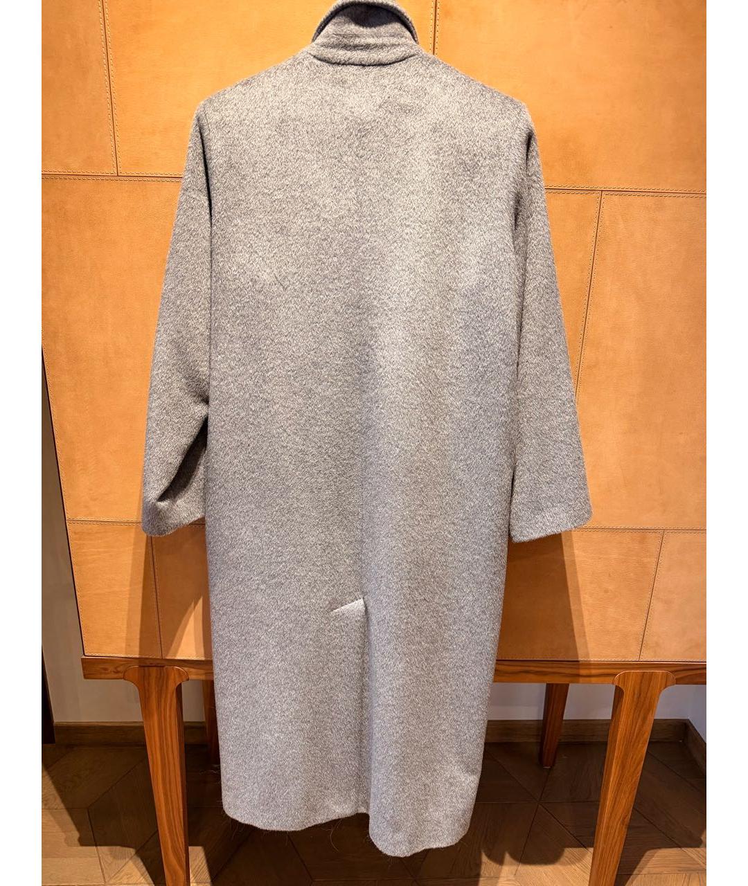 WEEKEND MAX MARA Серое шерстяное пальто, фото 2