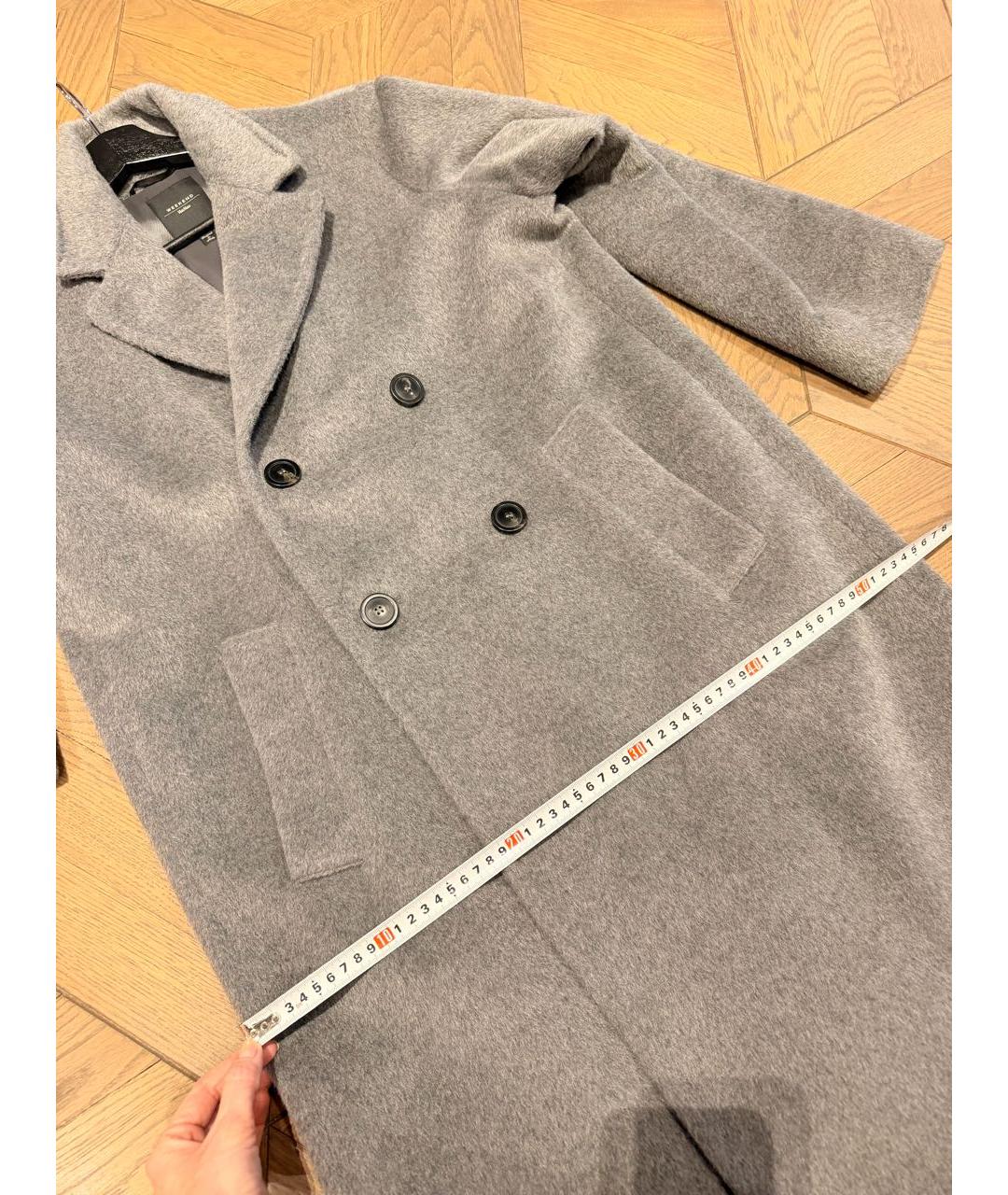 WEEKEND MAX MARA Серое шерстяное пальто, фото 5