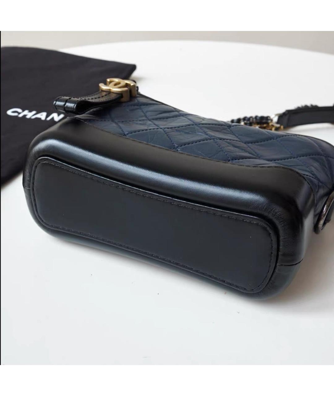 CHANEL Темно-синяя кожаная сумка через плечо, фото 5