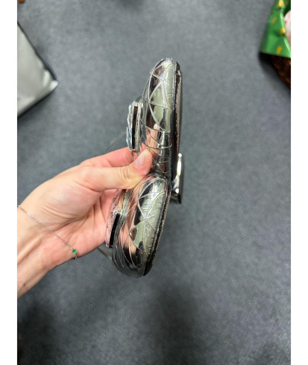 PRADA Серебряные кожаные туфли, фото 6