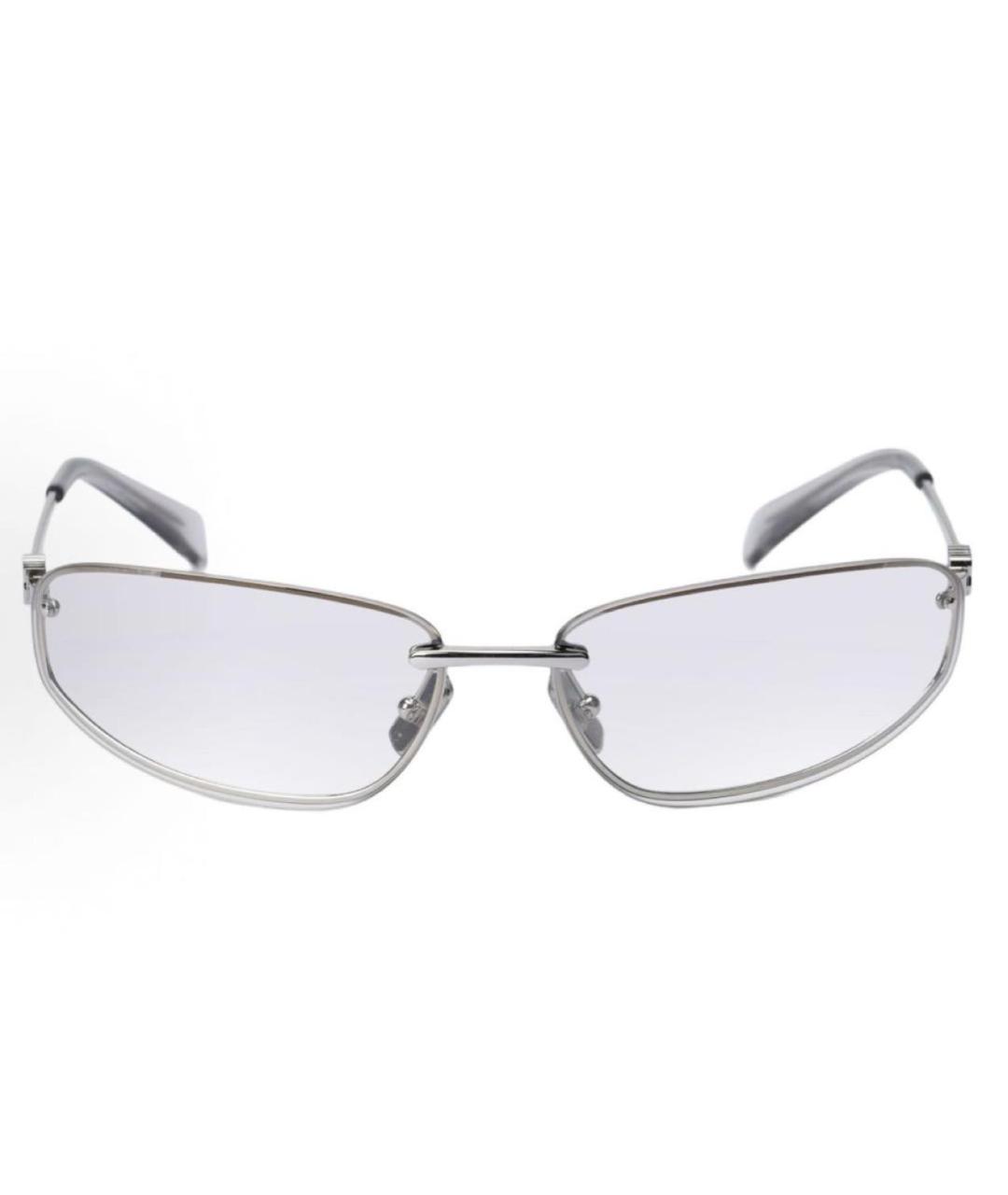 MIU MIU Серебряные металлические солнцезащитные очки, фото 2