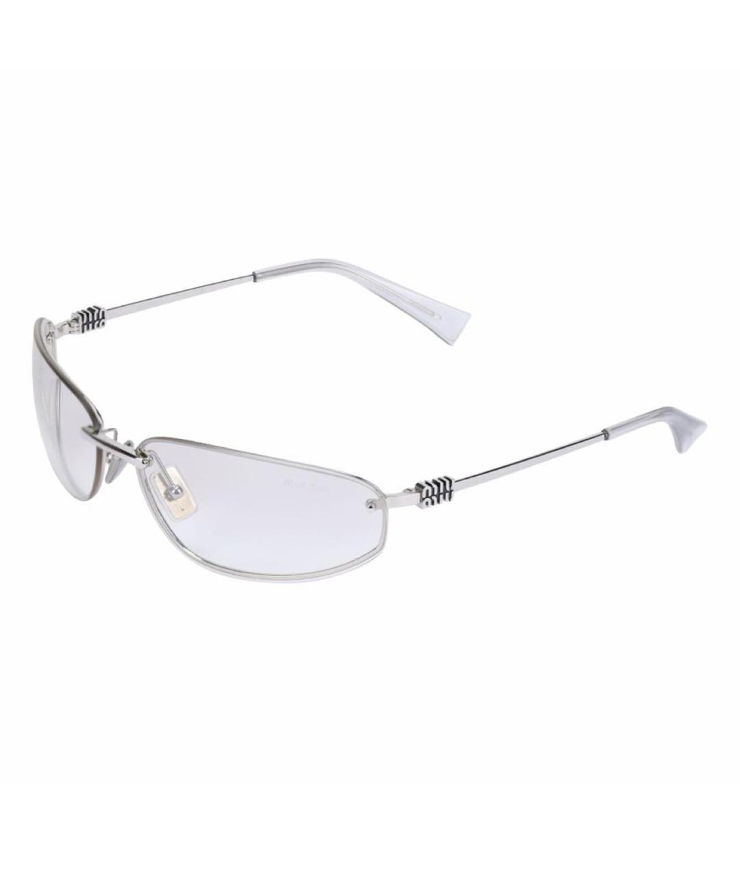 MIU MIU Серебряные металлические солнцезащитные очки, фото 1