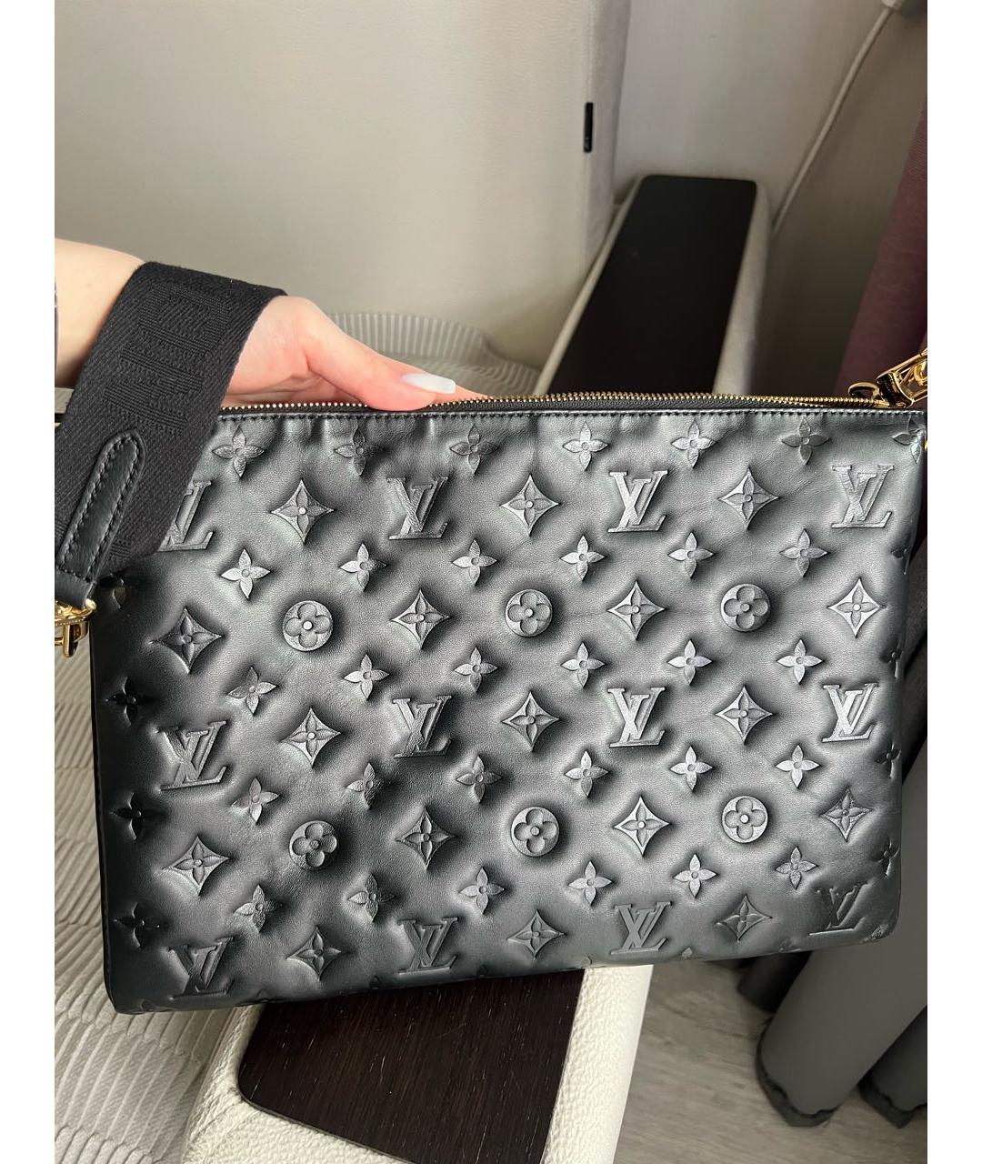 LOUIS VUITTON Черная кожаная сумка через плечо, фото 3