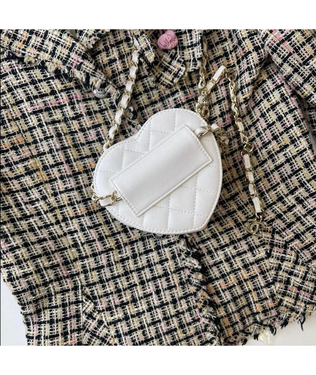 CHANEL Белая кожаная сумка через плечо, фото 2