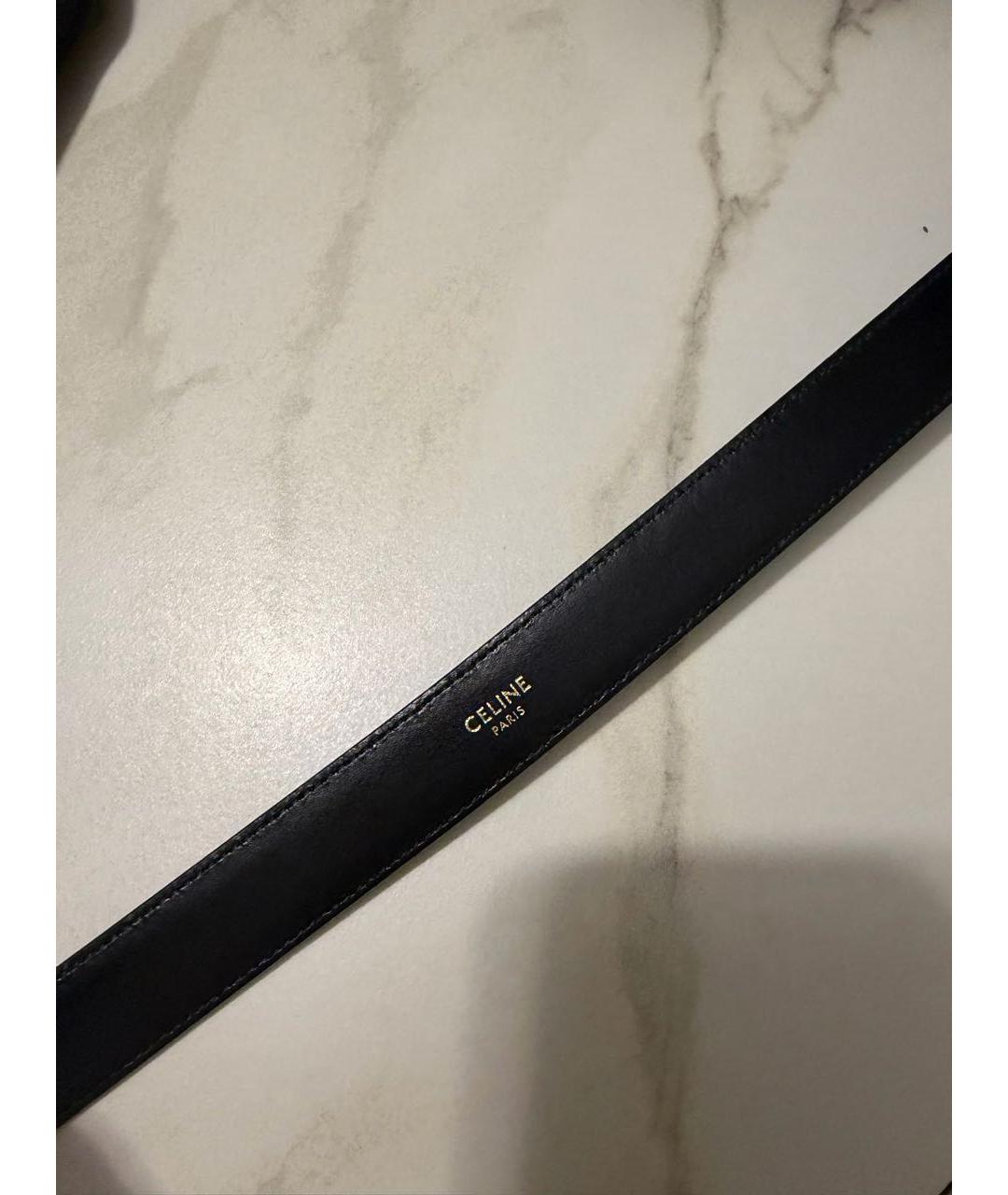 CELINE Черный кожаный ремень, фото 3