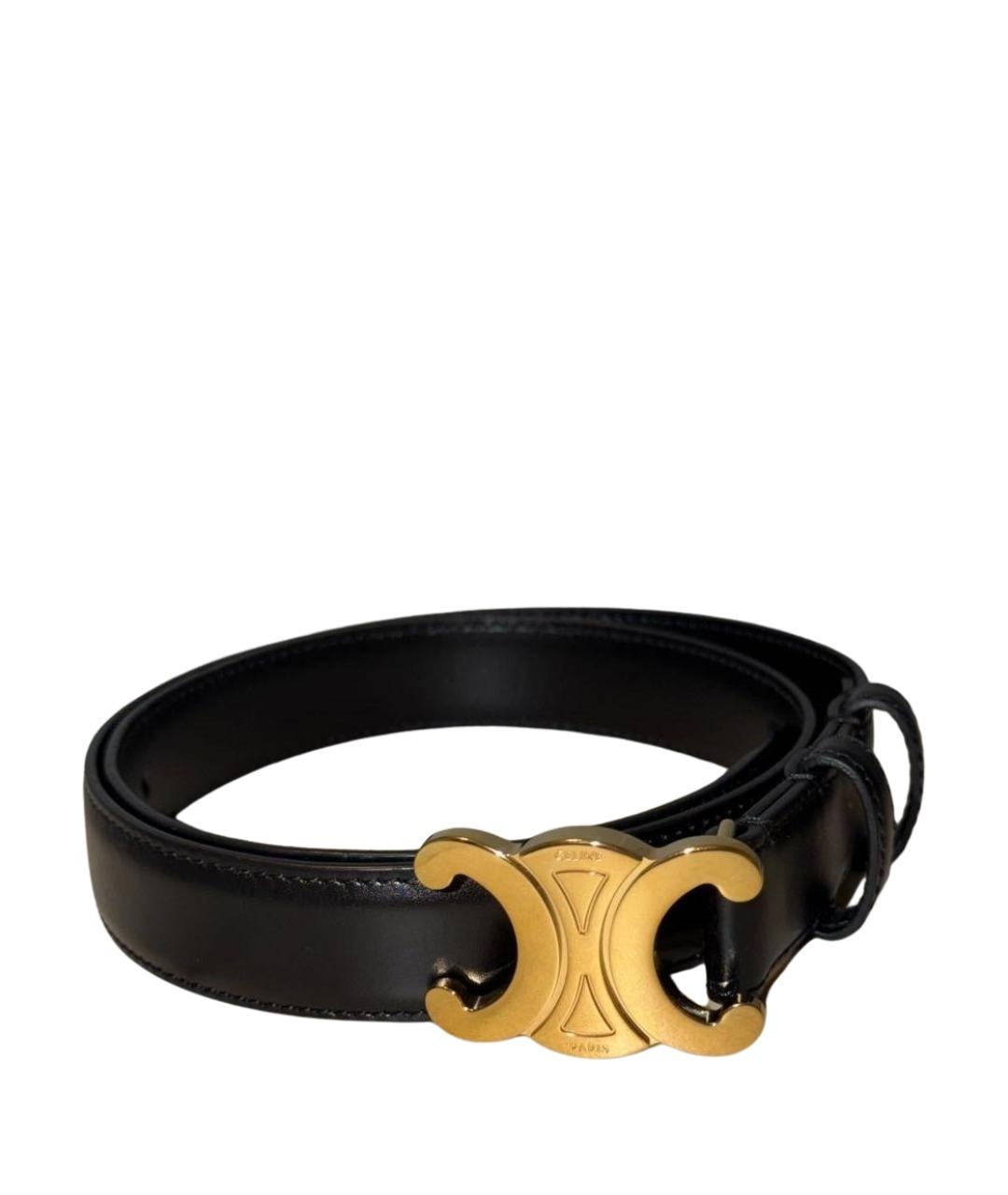 CELINE Черный кожаный ремень, фото 1