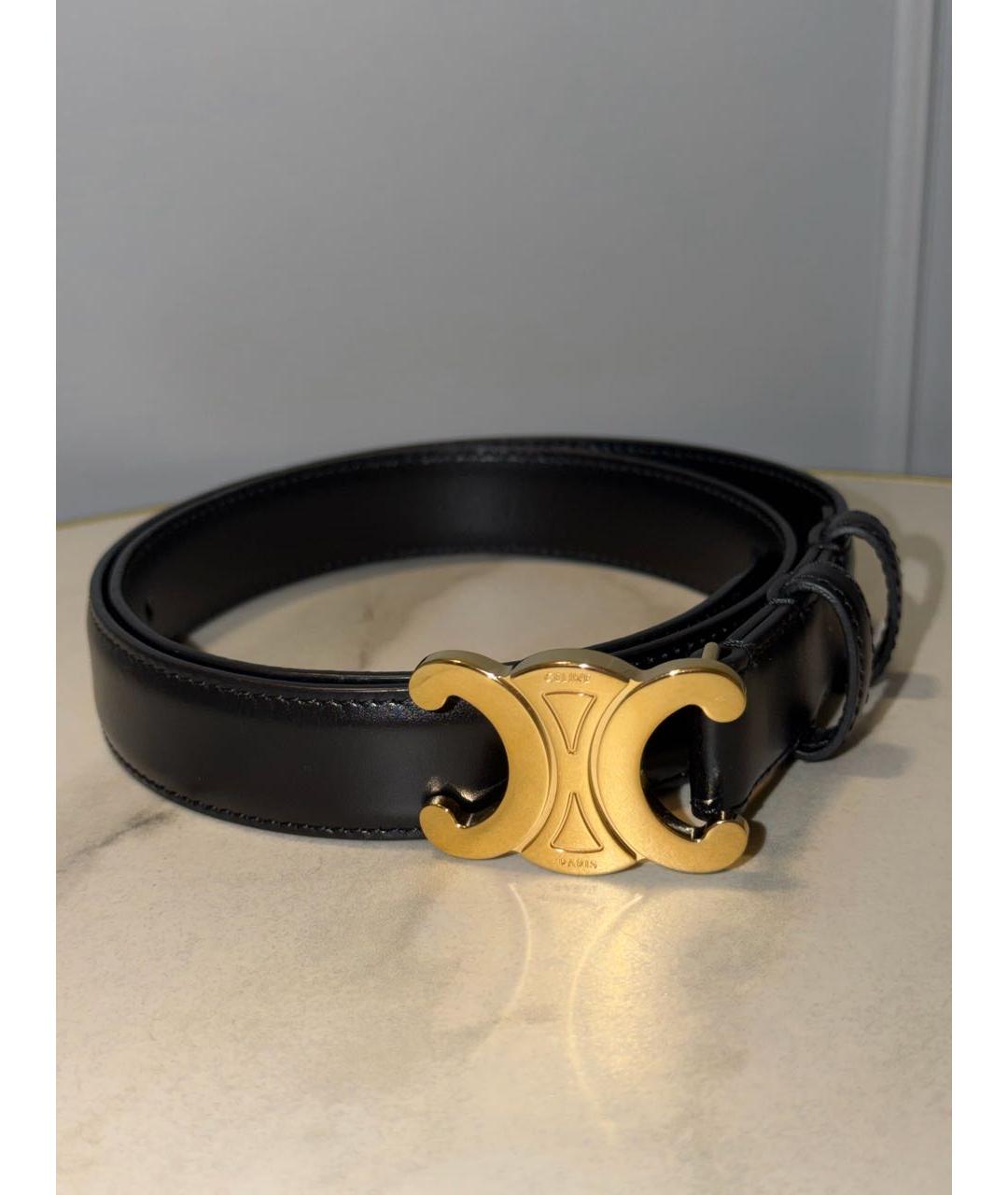 CELINE Черный кожаный ремень, фото 4