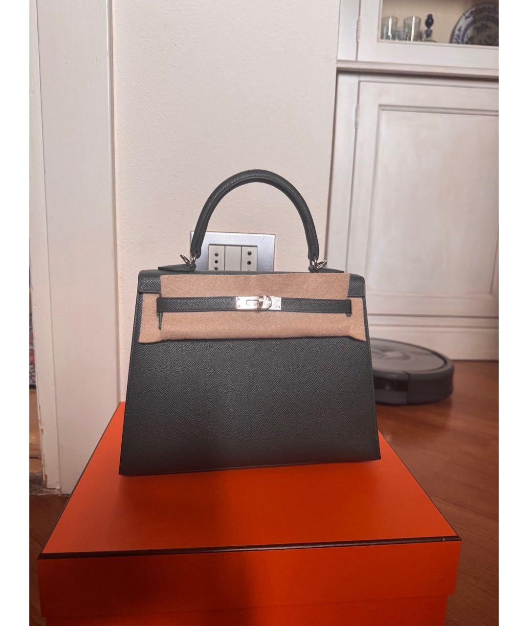 HERMES Кожаная сумка с короткими ручками, фото 3