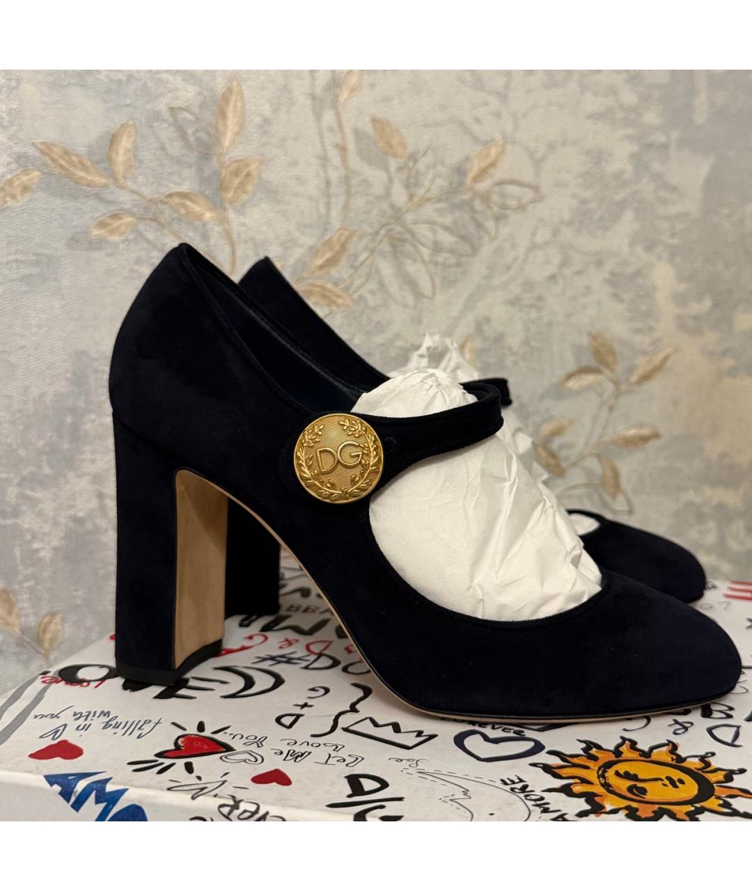 DOLCE&GABBANA Черные замшевые туфли, фото 8