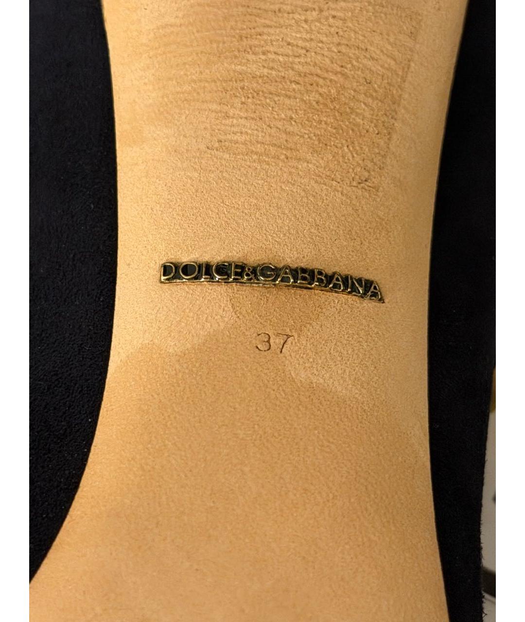 DOLCE&GABBANA Черные замшевые туфли, фото 7