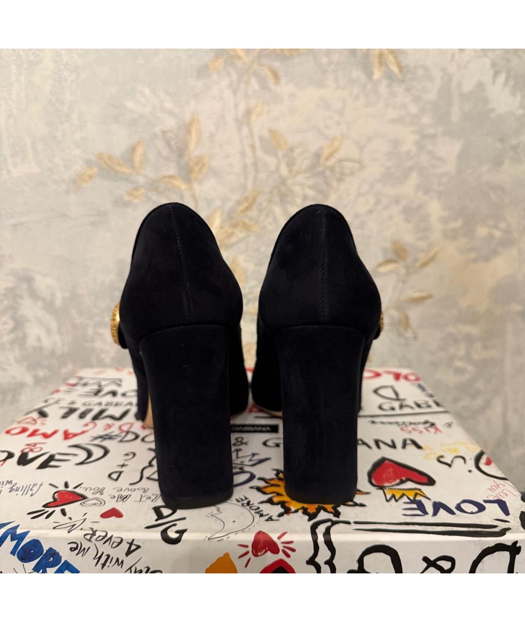 DOLCE&GABBANA Черные замшевые туфли, фото 4