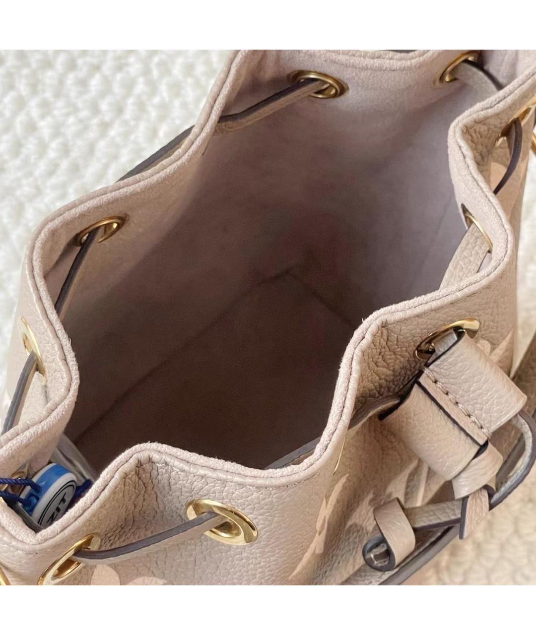 LOUIS VUITTON Бежевая кожаная сумка с короткими ручками, фото 8