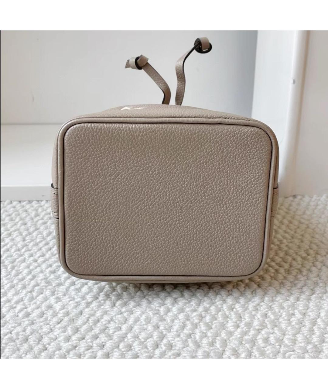 LOUIS VUITTON Бежевая кожаная сумка с короткими ручками, фото 3