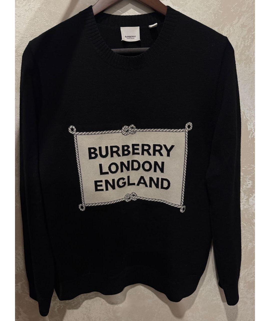 BURBERRY Черный шерстяной джемпер / свитер, фото 2