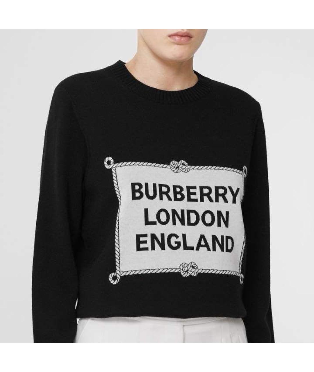 BURBERRY Черный шерстяной джемпер / свитер, фото 4