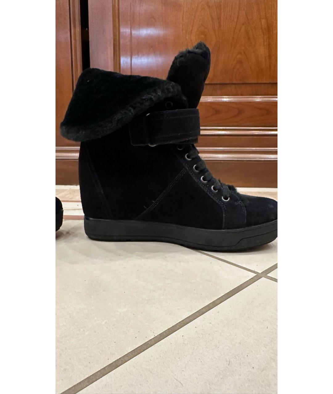 PRADA Черные замшевые ботинки, фото 9