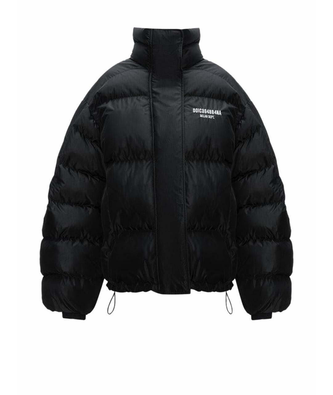 DOLCE&GABBANA Черный полиэстеровый пуховик, фото 1