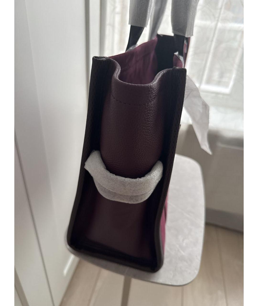 MARC JACOBS Бордовая кожаная сумка тоут, фото 2