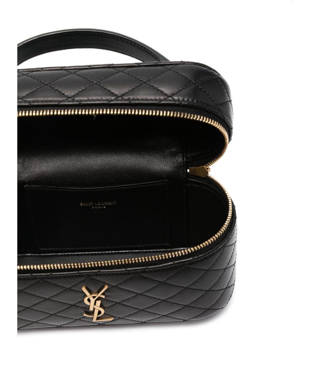 SAINT LAURENT Черная кожаная сумка через плечо, фото 2