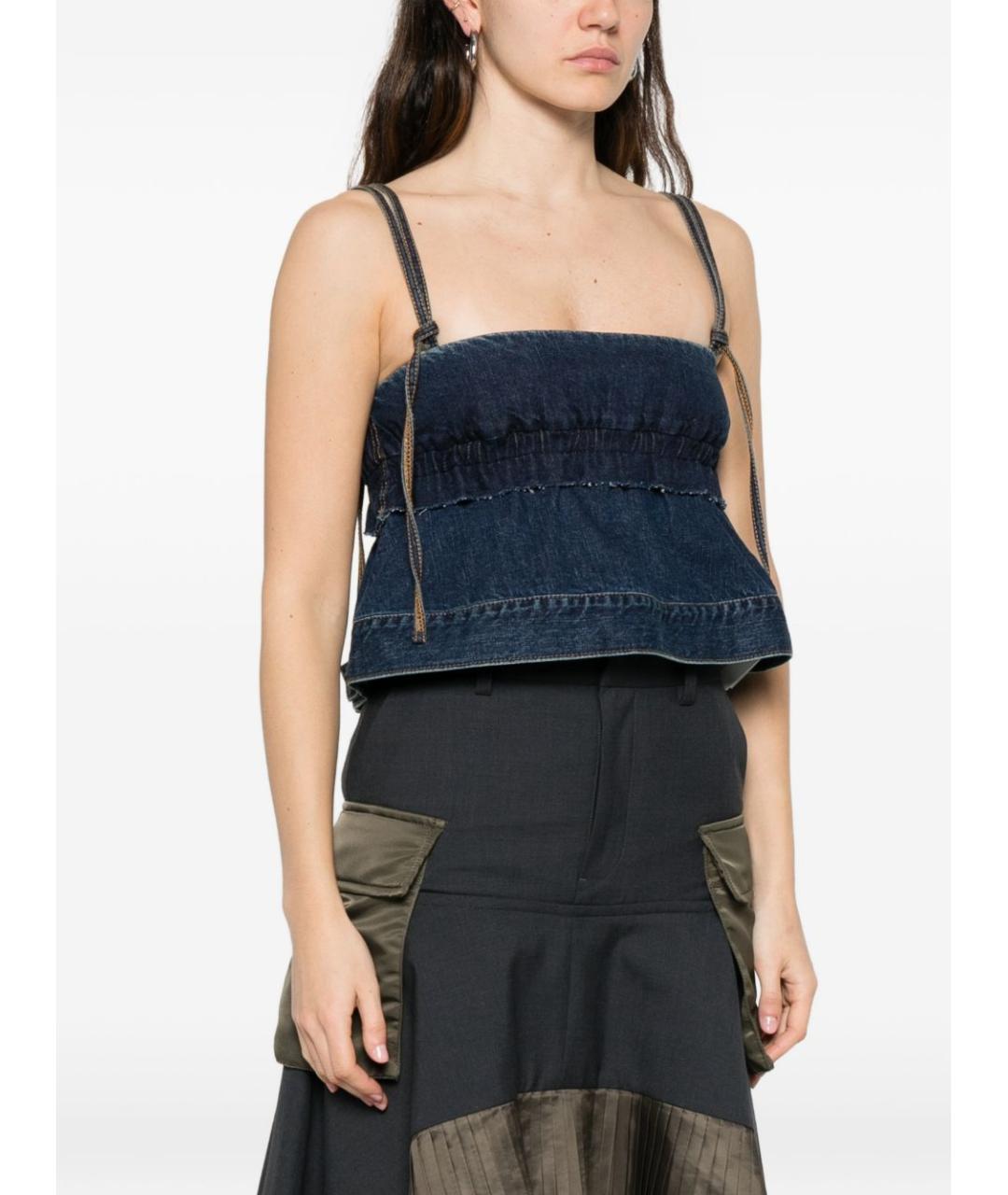 SACAI Синяя хлопковая майка, фото 3