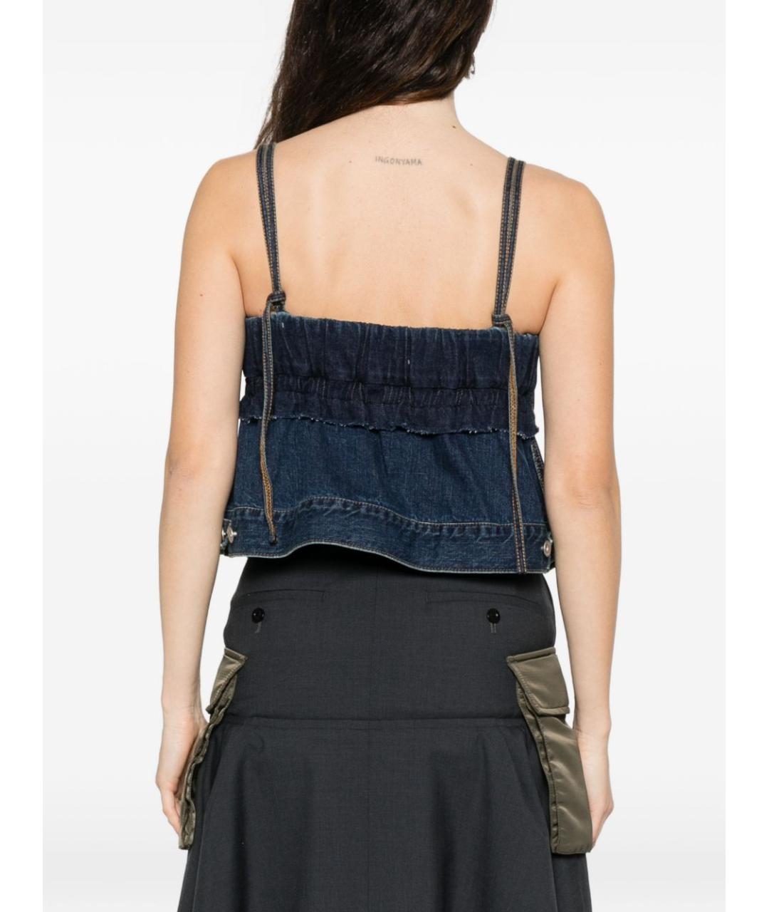 SACAI Синяя хлопковая майка, фото 4