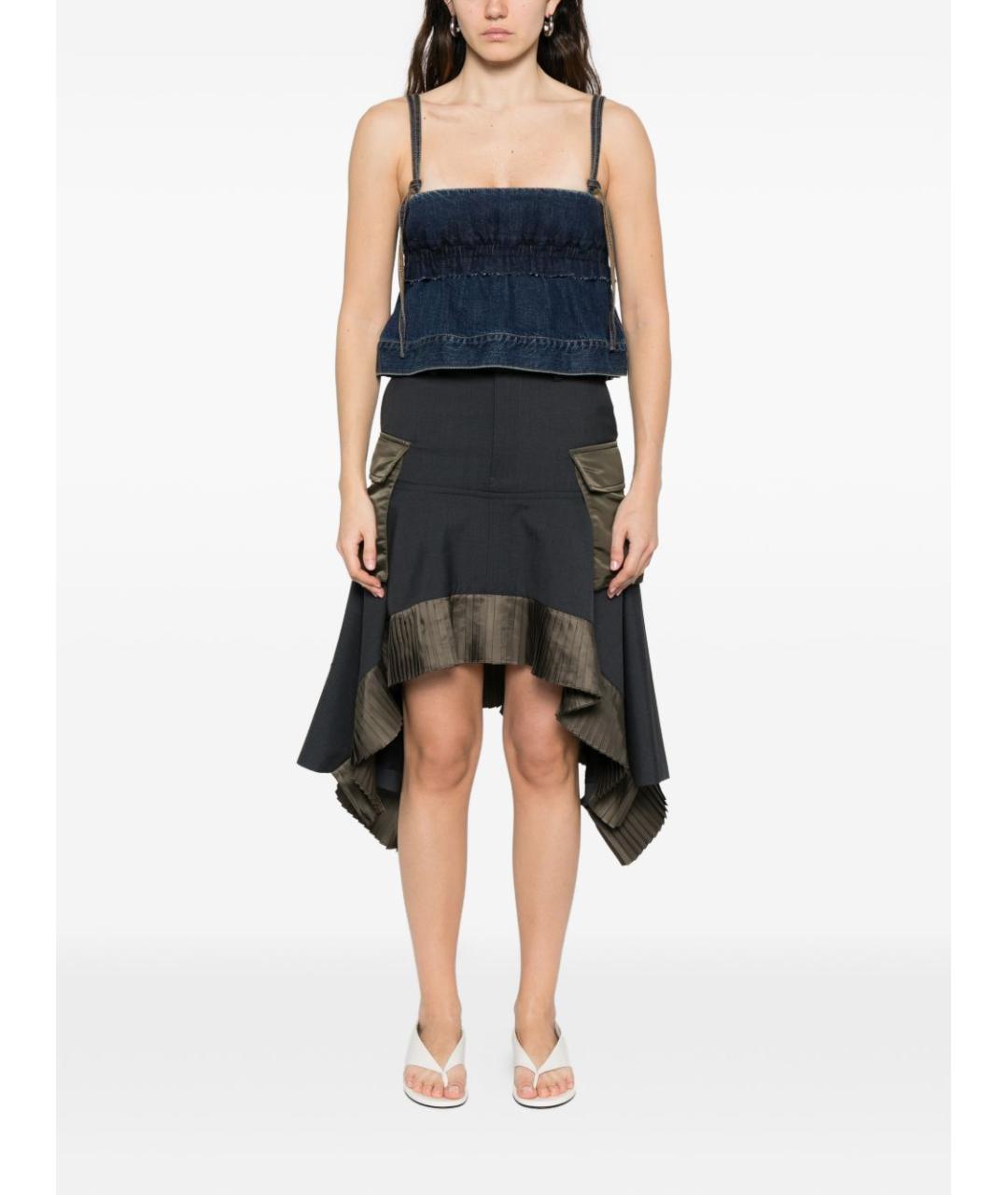 SACAI Синяя хлопковая майка, фото 2