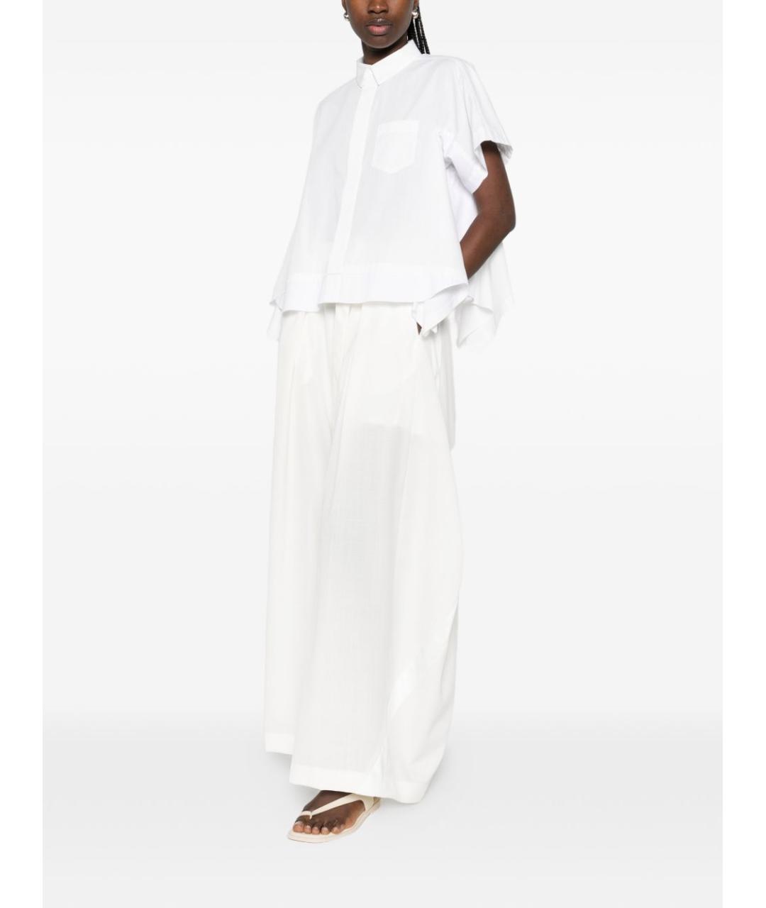 SACAI Белая хлопковая рубашка, фото 3