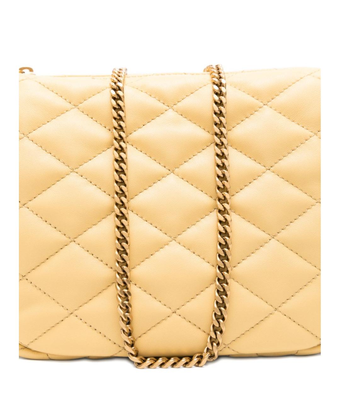 SAINT LAURENT Желтая кожаная сумка через плечо, фото 4