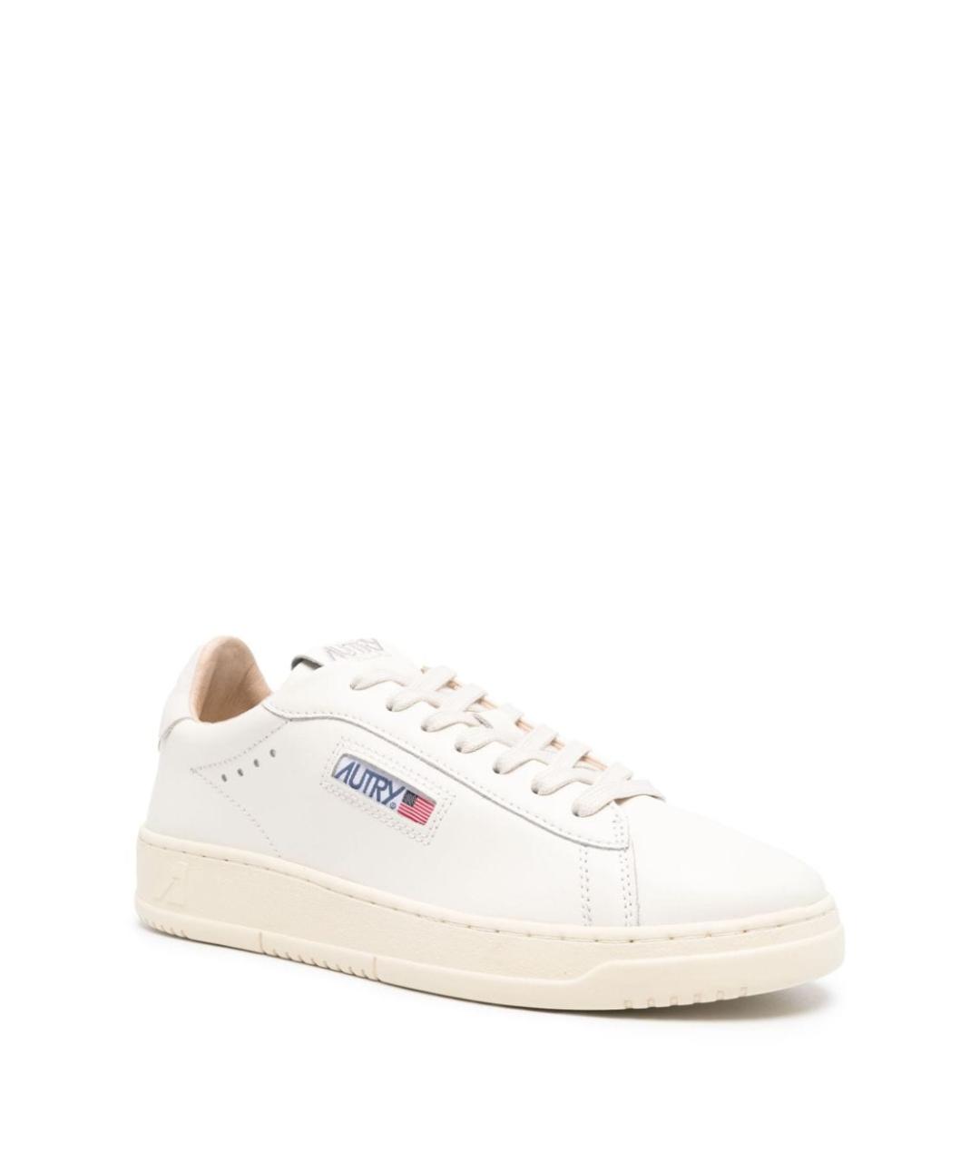 AUTRY Белые кожаные низкие кроссовки / кеды, фото 3