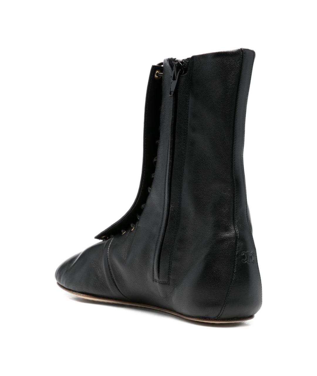 CELINE Черные кожаные ботинки, фото 2