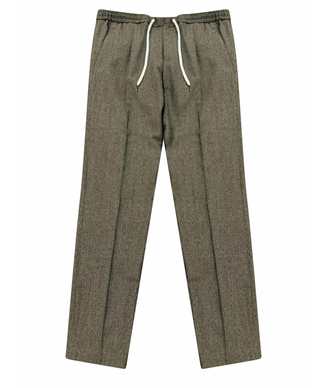 PT TORINO Серебряные шерстяные классические брюки, фото 1