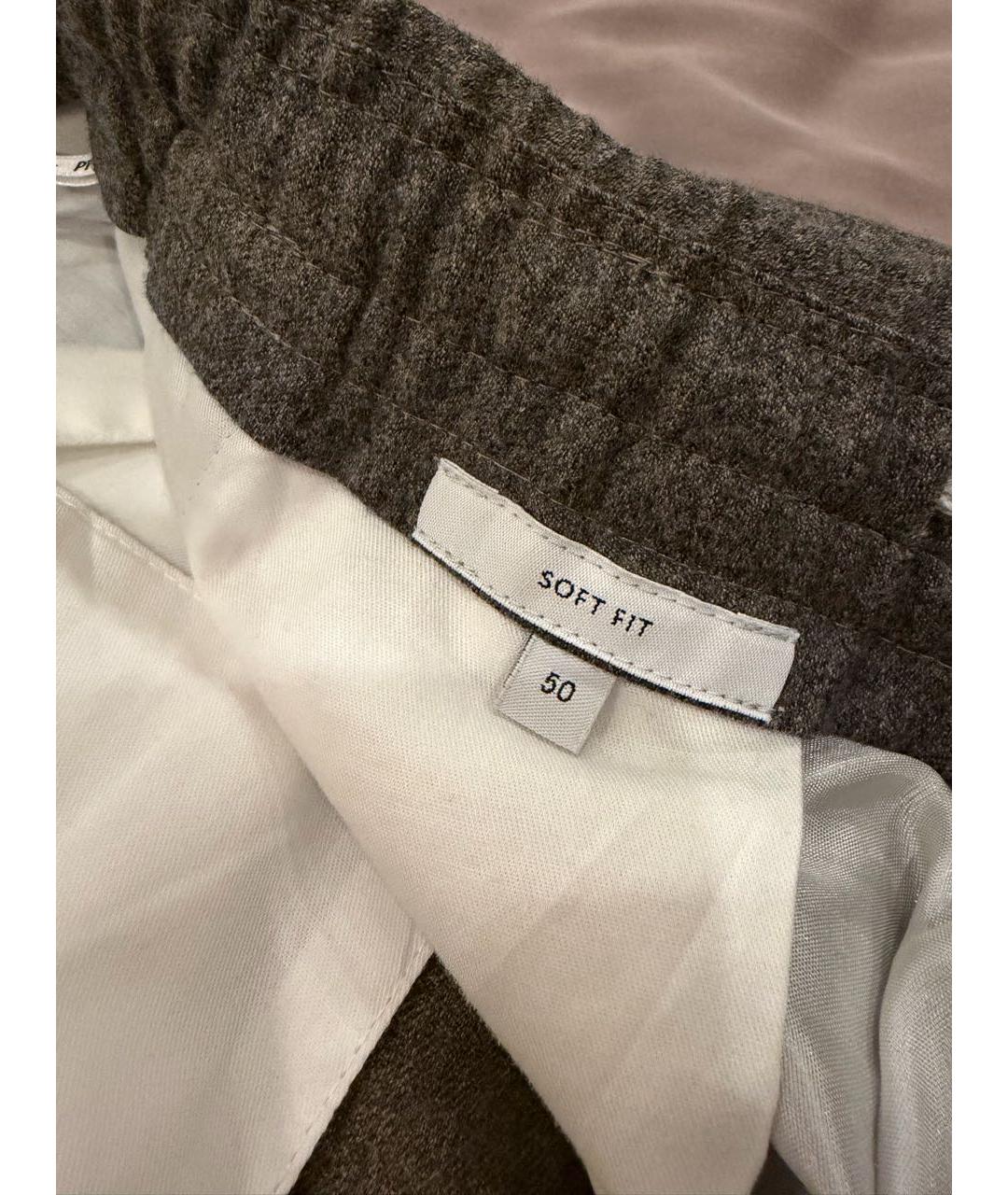 PT TORINO Серебряные шерстяные классические брюки, фото 7
