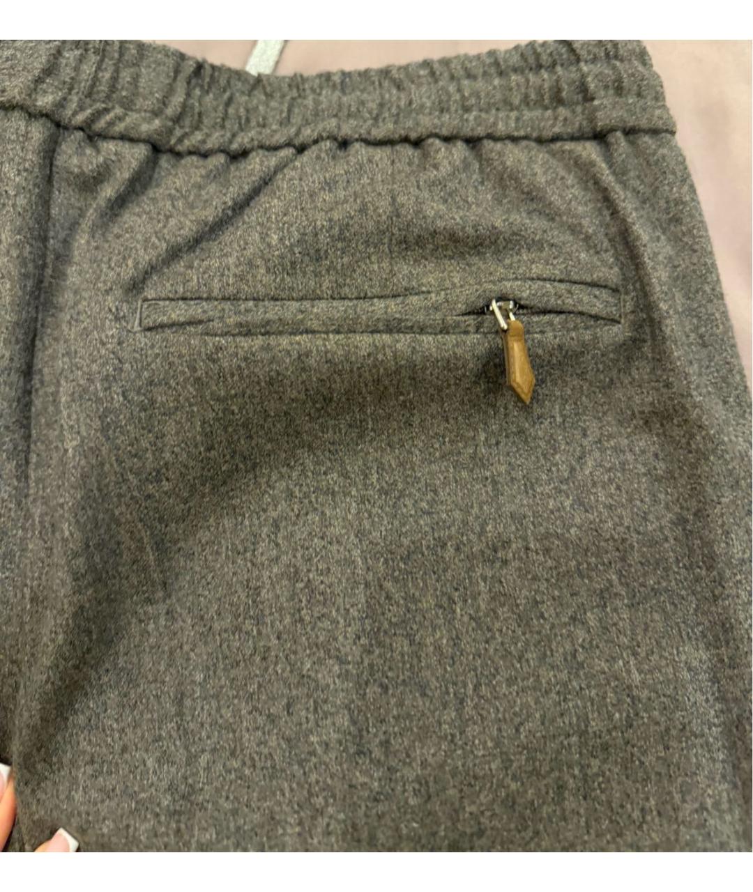 PT TORINO Серебряные шерстяные классические брюки, фото 4