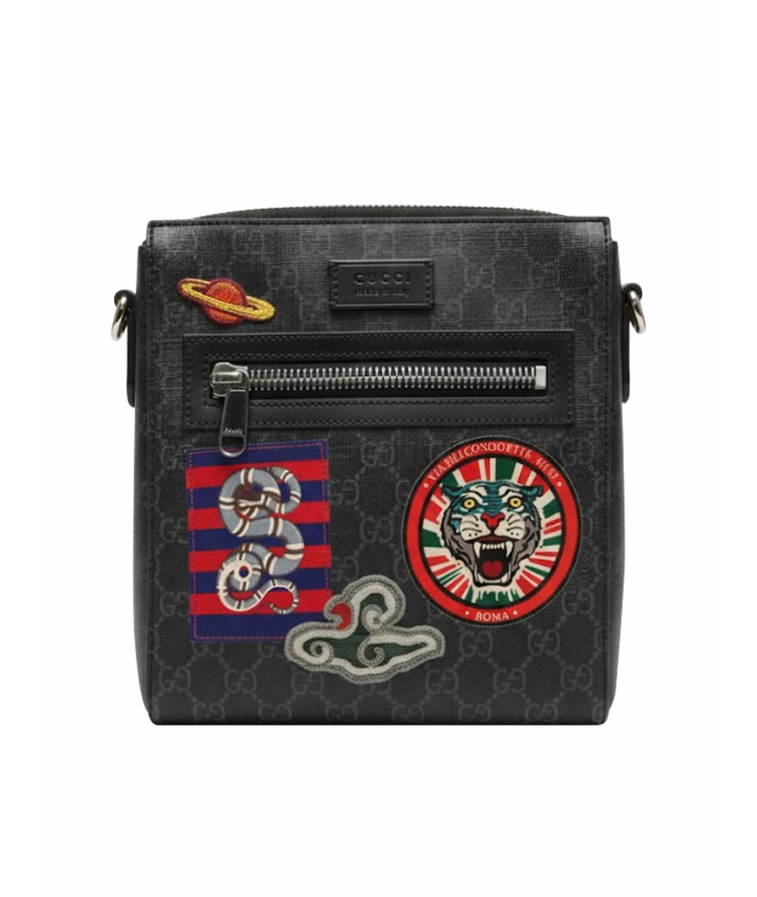 GUCCI Темно-синяя кожаная поясная сумка, фото 1