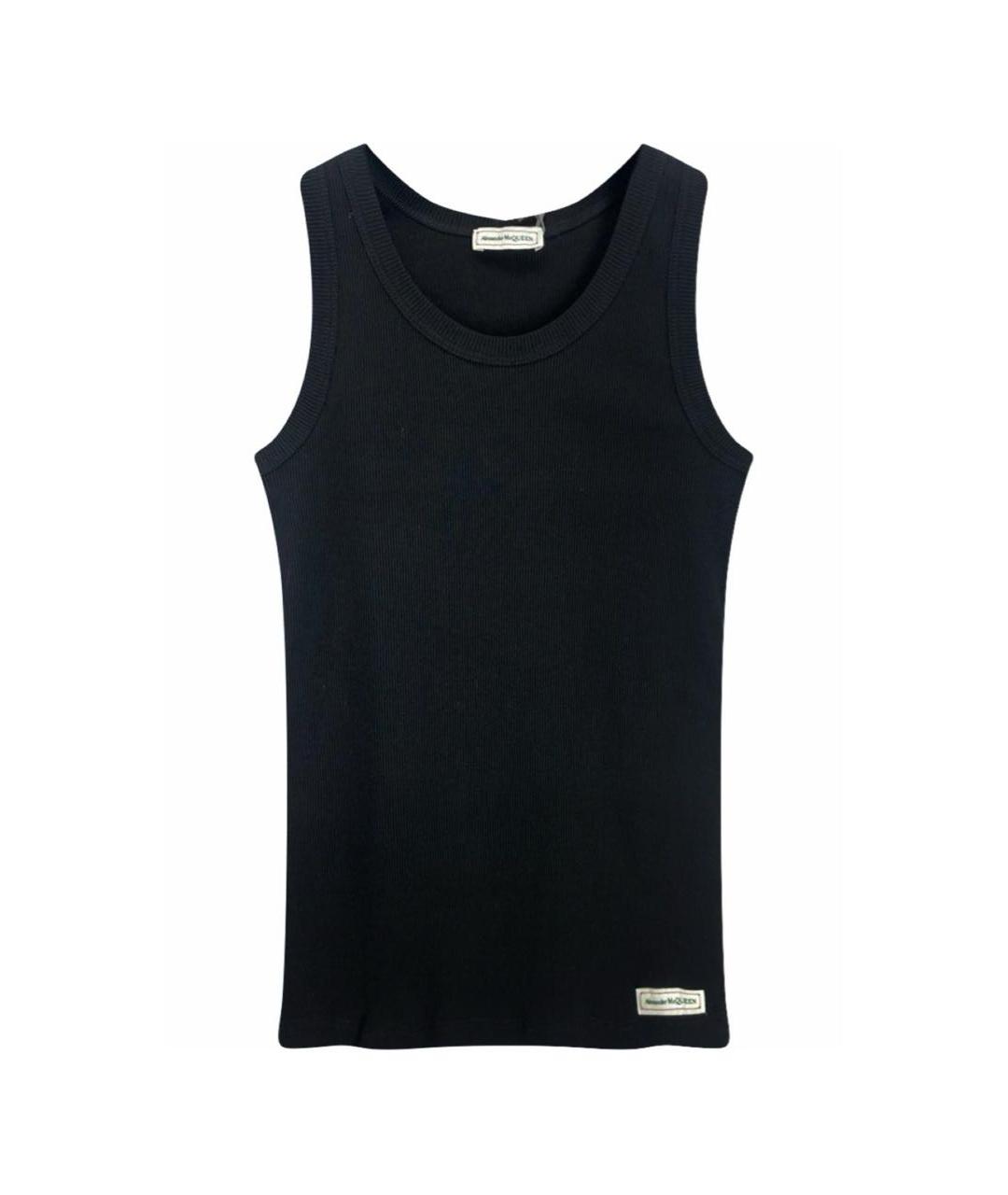 ALEXANDER MCQUEEN Черная хлопковая майка, фото 1