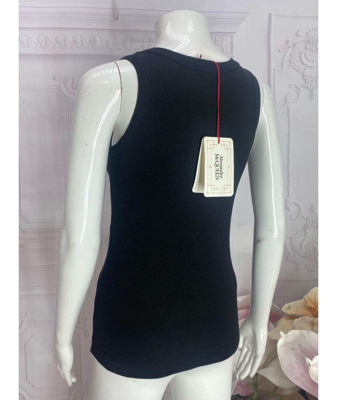 ALEXANDER MCQUEEN Черная хлопковая майка, фото 2