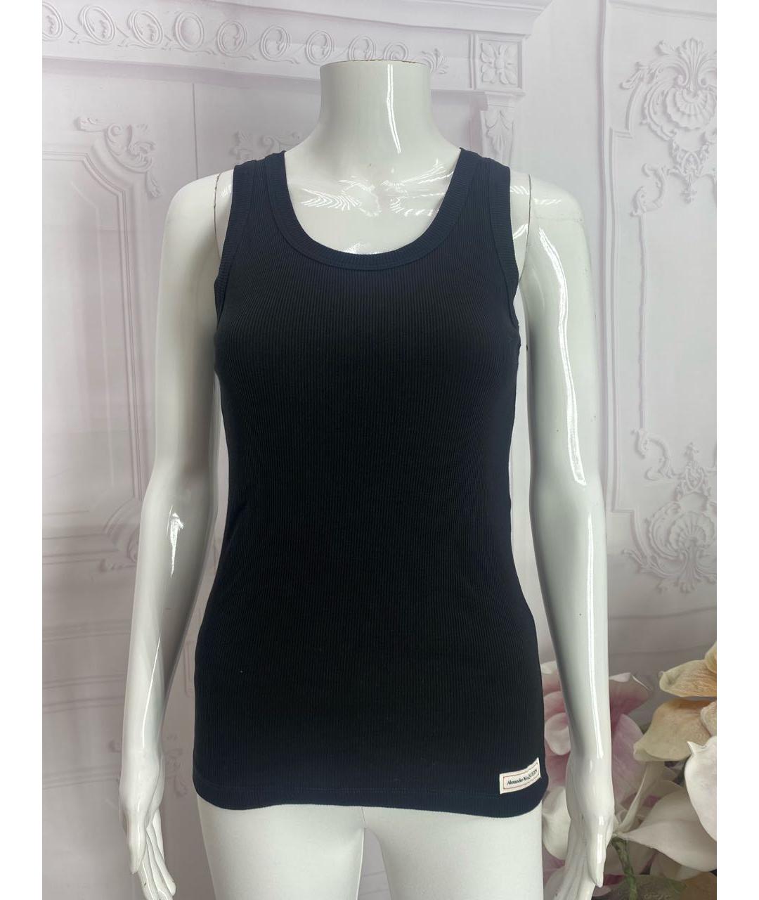 ALEXANDER MCQUEEN Черная хлопковая майка, фото 5